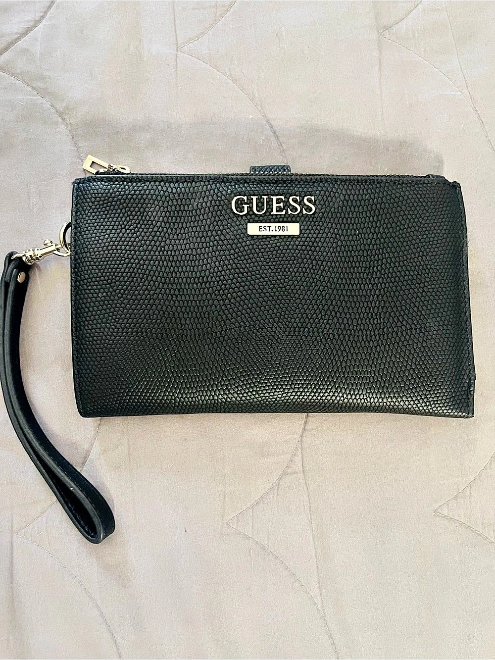 GUESS Black Wristlet Clutch Wallet